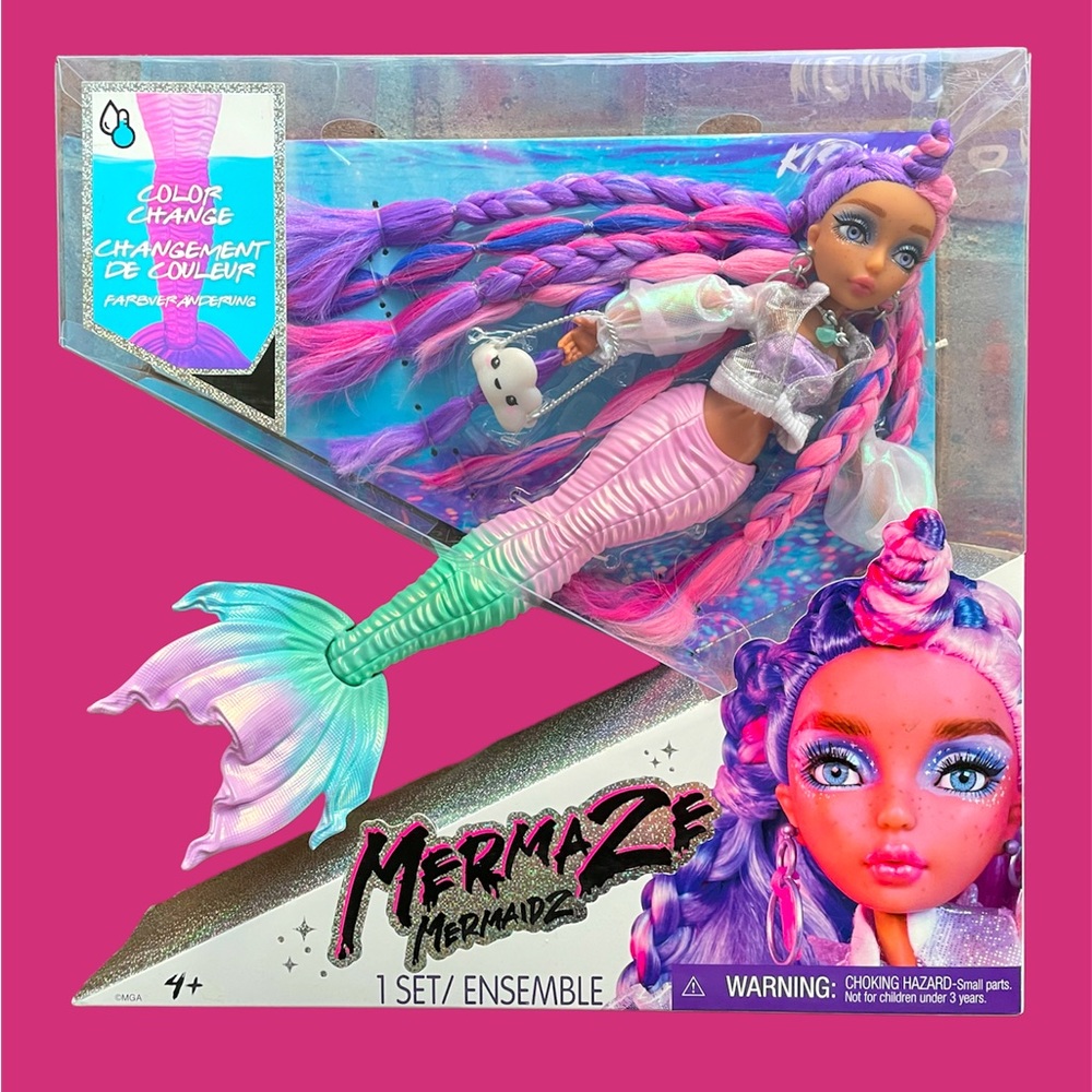MERMAIDZ Color Change Kishiko Mermaid Fashion Doll Designer Outfit&Accessories
